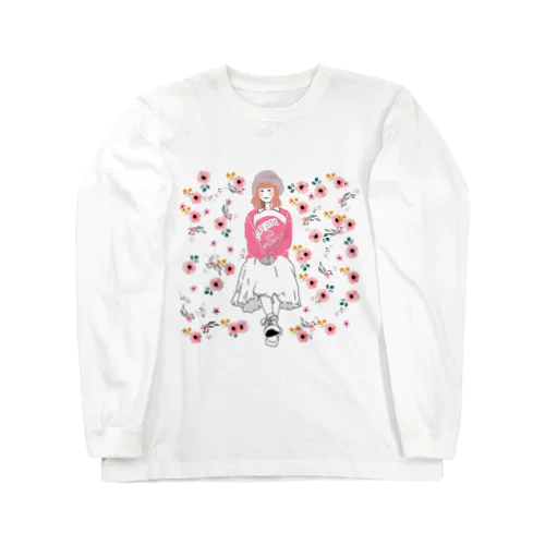 お花柄ガール Long Sleeve T-Shirt