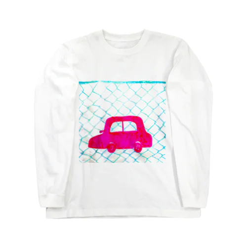 ピンクの車 ロングスリーブTシャツ