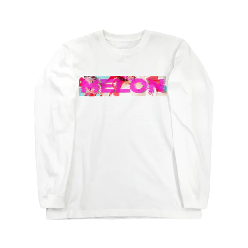 メロンちゃんグリッチロゴ2019 ナース水着＿ピンクロゴ ロングスリーブTシャツ