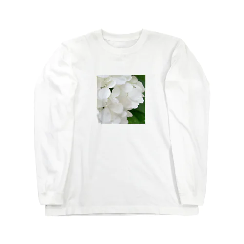 白紫陽花から落ちる雫 Long Sleeve T-Shirt