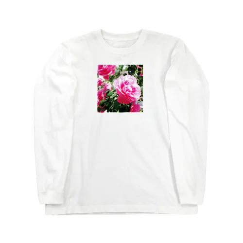 pink rose ロングスリーブTシャツ