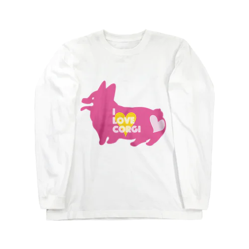 I Love Corgi♡（ピンク） ロングスリーブTシャツ