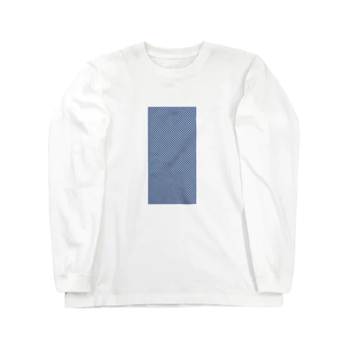 鹿の子（小柄、縦長、青×水） Long Sleeve T-Shirt
