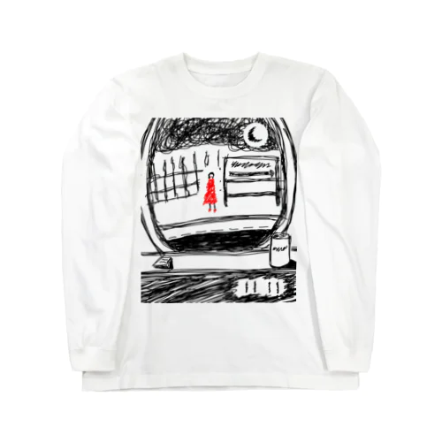 列車の窓に佇む少女 Long Sleeve T-Shirt