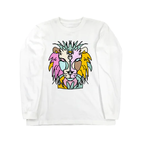 Pink☆lion　(ピンクのライオン)　ピンクバージョン　Full of vitality　(フル　オブ　バイタリティ) ロングスリーブTシャツ