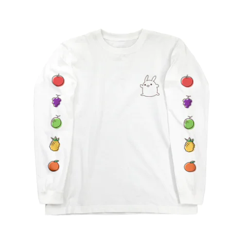 ざるそばロングスリーブTシャツ(はたらくくだもの) Long Sleeve T-Shirt