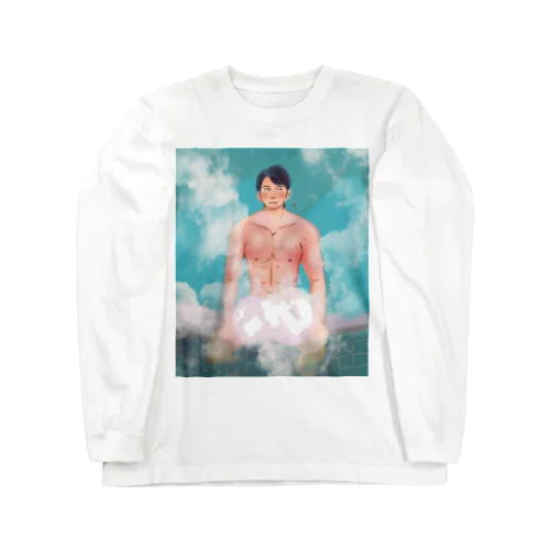 湯煙の中の男 Long Sleeve T-Shirt