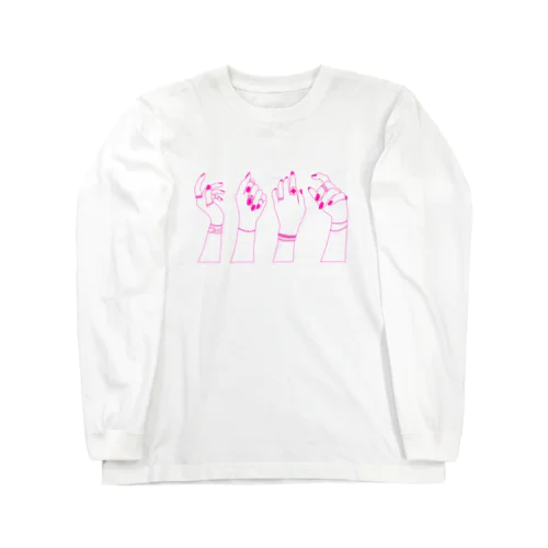 osyare hands ピンク Long Sleeve T-Shirt