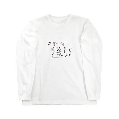 おにぎりを作る白猫 Long Sleeve T-Shirt