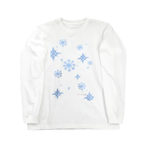 雪の結晶(青/縦) Long Sleeve T-Shirt