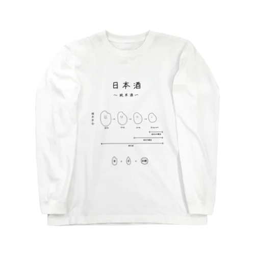 日本酒〜純米酒ver〜 롱 슬리브 티셔츠
