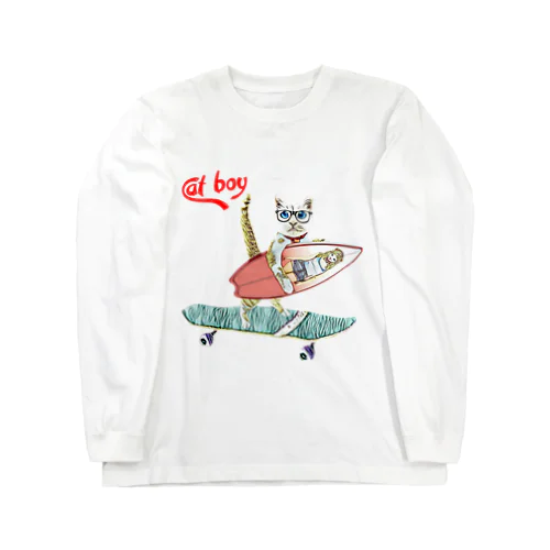  CAT BOY メガネ Long Sleeve T-Shirt