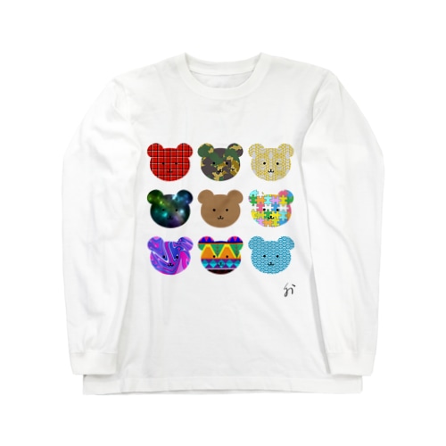 柄ものくまさん大集合 Long Sleeve T-Shirt
