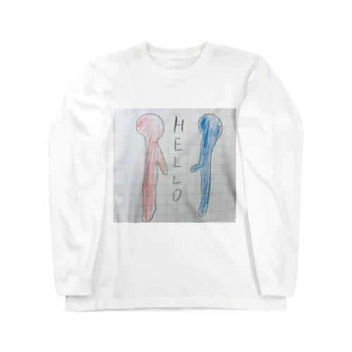 赤と青 こんにちは Long Sleeve T-Shirt