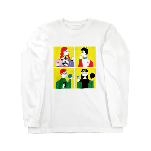 1.全員黄色正方形（中　真ん中） Long Sleeve T-Shirt