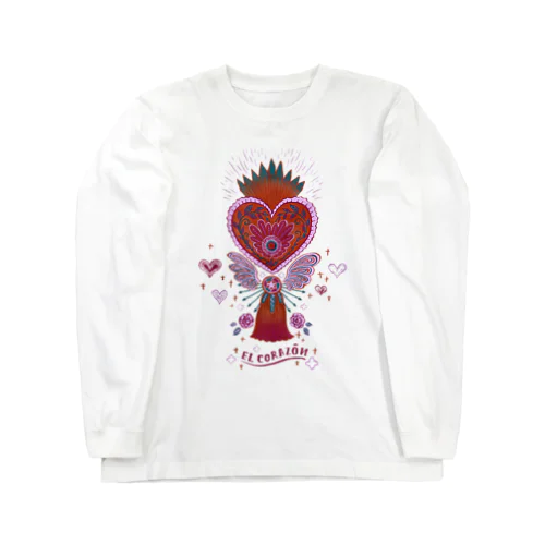 メキシコのハートタッセル（ピンク） Long Sleeve T-Shirt