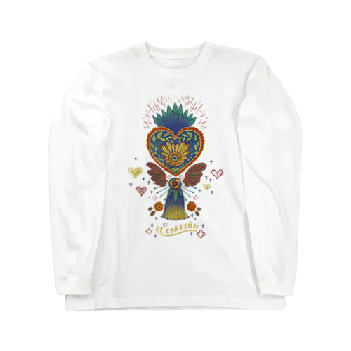 メキシコのハートタッセル（ブルー） Long Sleeve T-Shirt