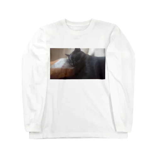 黒猫こばんのねむ顔 Long Sleeve T-Shirt