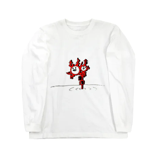 風景絵(赤色の１) Long Sleeve T-Shirt