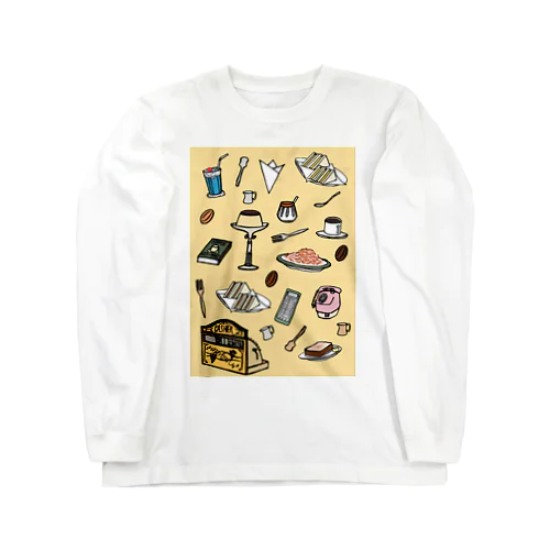 純喫茶　いろどり　背景つき Long Sleeve T-Shirt