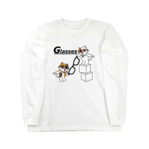 メガネにゃんこ Long Sleeve T-Shirt