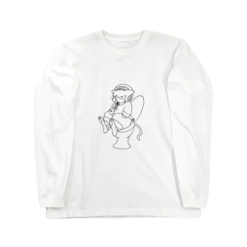 pooping cat Long Sleeve T-Shirt