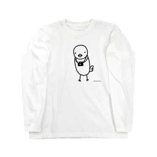 ひよこカメラマン（黒） Long Sleeve T-Shirt