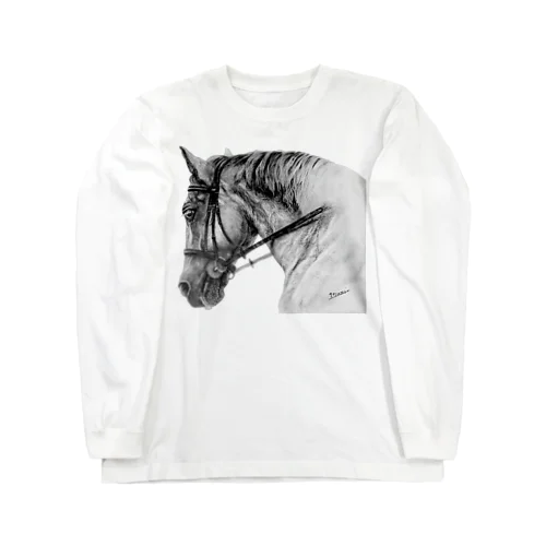 がんばる馬Tシャツ（ブラック）  Long Sleeve T-Shirt