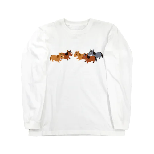 5HORSES☆馬の群れ（5頭） ロングスリーブTシャツ