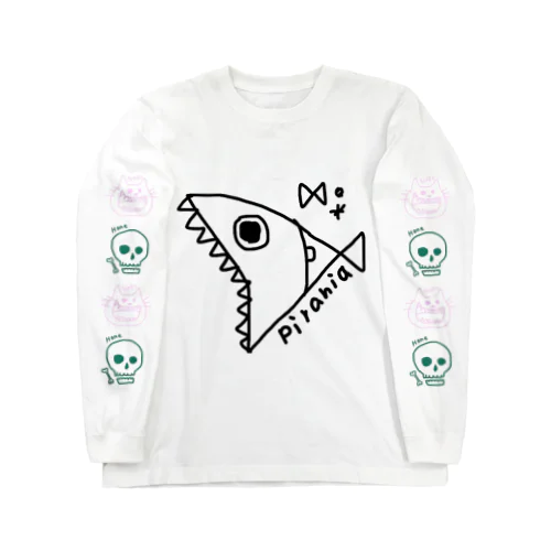 ネコホネピラニア Long Sleeve T-Shirt