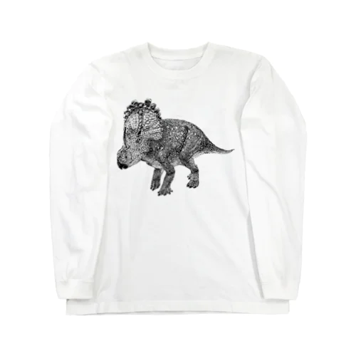 Sinoceratops(ペン画） ロングスリーブTシャツ