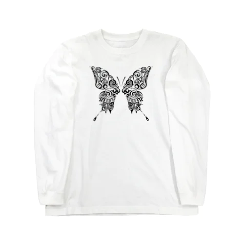 Butterfly (Black) ロングスリーブTシャツ