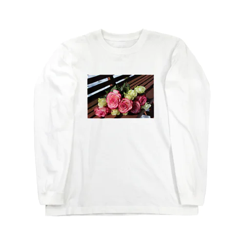 黄色の薔薇は金運アップの花 Long Sleeve T-Shirt