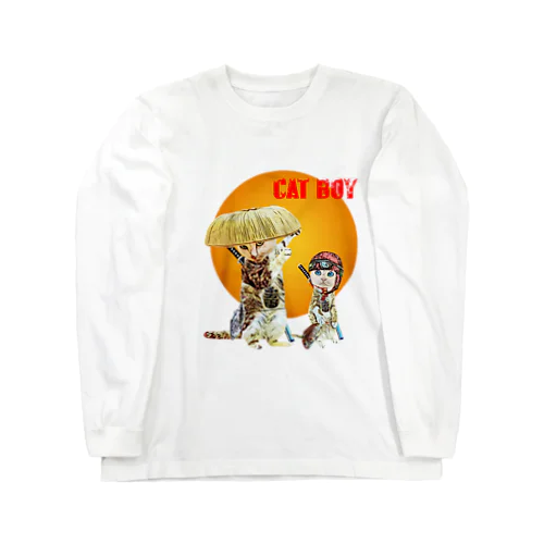 三度笠CAT BOY  ロングスリーブTシャツ