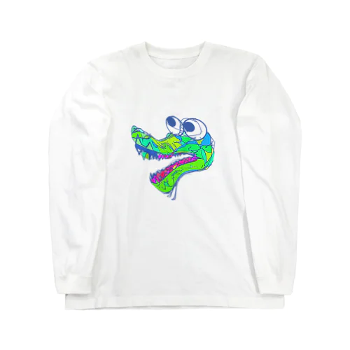 よだれワニ🐊(くり抜き) ロングスリーブTシャツ