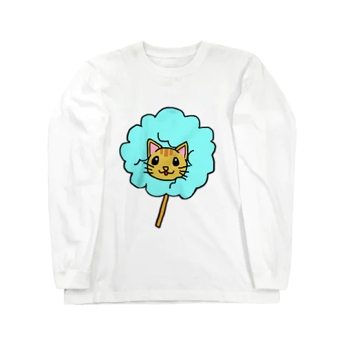 わたあめにゃんこ　茶トラ猫ver(水色) Long Sleeve T-Shirt