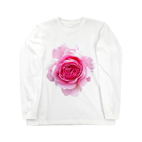 【ロマンスキザ】ピンクの薔薇 ロングスリーブTシャツ