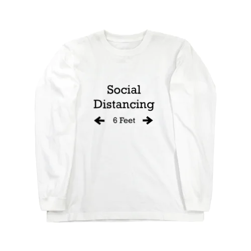 Social Distancing 6 Feet ロングスリーブTシャツ