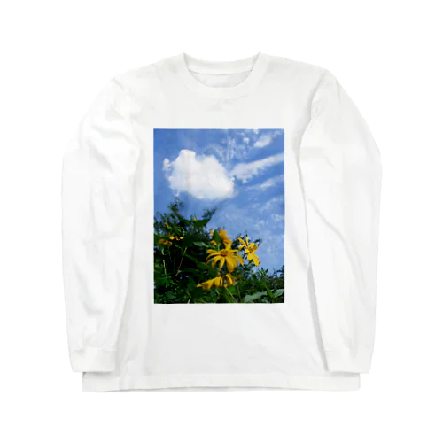 菊芋と空と雲　DATA_P_134　sky　cloud Long Sleeve T-Shirt