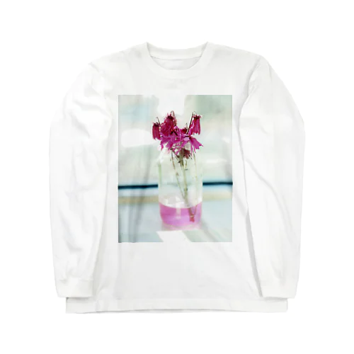 pink　flowers ロングスリーブTシャツ