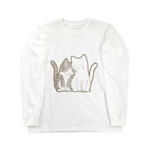 仲良し猫　サバ白&白 Long Sleeve T-Shirt