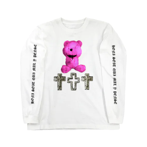 Peek-a-boo CROSS Teddy RASPBERRY  Long Sleeve T-Shirt