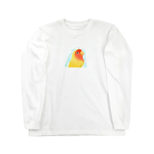 ほんわかコザクラインコ　ルチノー【まめるりはことり】 Long Sleeve T-Shirt