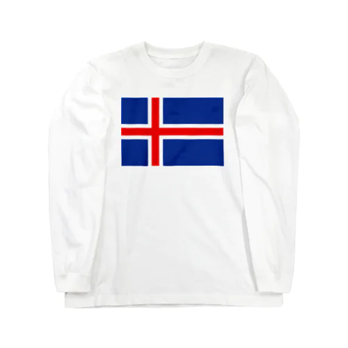 アイスランド 国旗 Iceland flag フラッグ ロングスリーブTシャツ