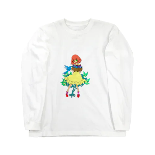 鳥と少女 ロングスリーブTシャツ
