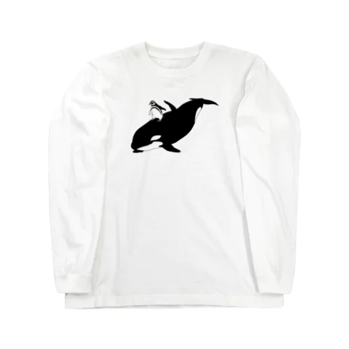 シャチ乗りペンギン Long Sleeve T-Shirt