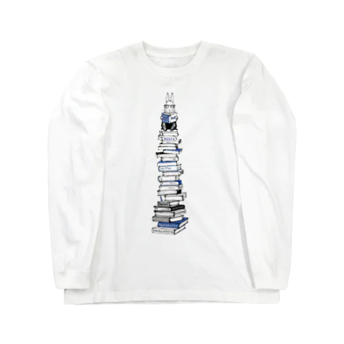 Reading Rabbit 両面プリント Long Sleeve T-Shirt