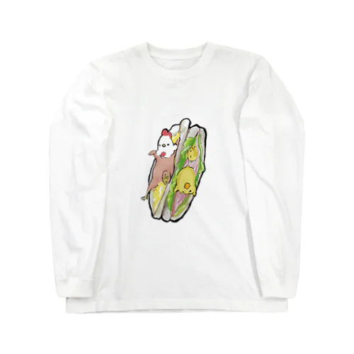 にわとりこけこ:サンドイッチ Long Sleeve T-Shirt