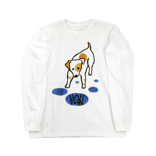 水たまりと犬さん Long Sleeve T-Shirt