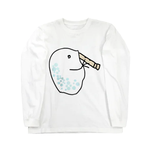 尺八を吹くミジンコ Long Sleeve T-Shirt